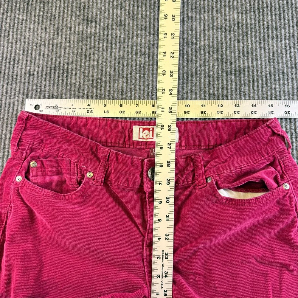 l.e.i. Ashley Lowrise Skinny Corduroy Pants Magenta Pink Womens Size 11 Regular